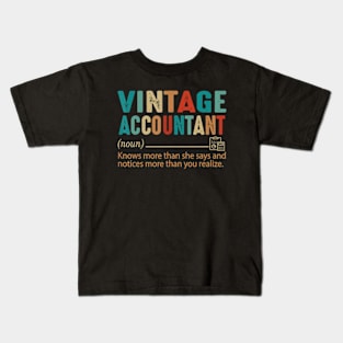 Accountant CPA Bookkeeping Noun Vintage Kids T-Shirt